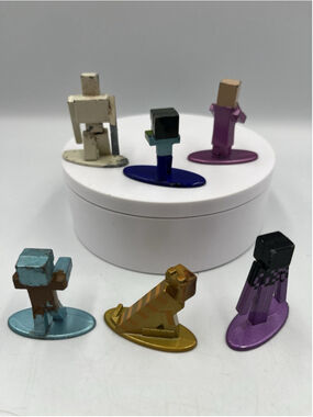 Nano Metalfigs Minecraft Zombie Pigman & Iron Golem Mojang Diecast Jada Toys LOT